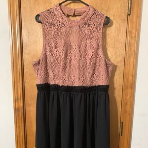 Maurice’s Pink lace and Black Dress